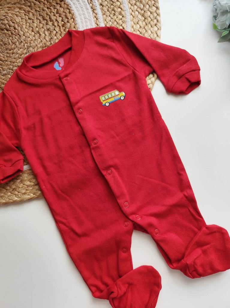 Jumpsuit - Red Bus Print