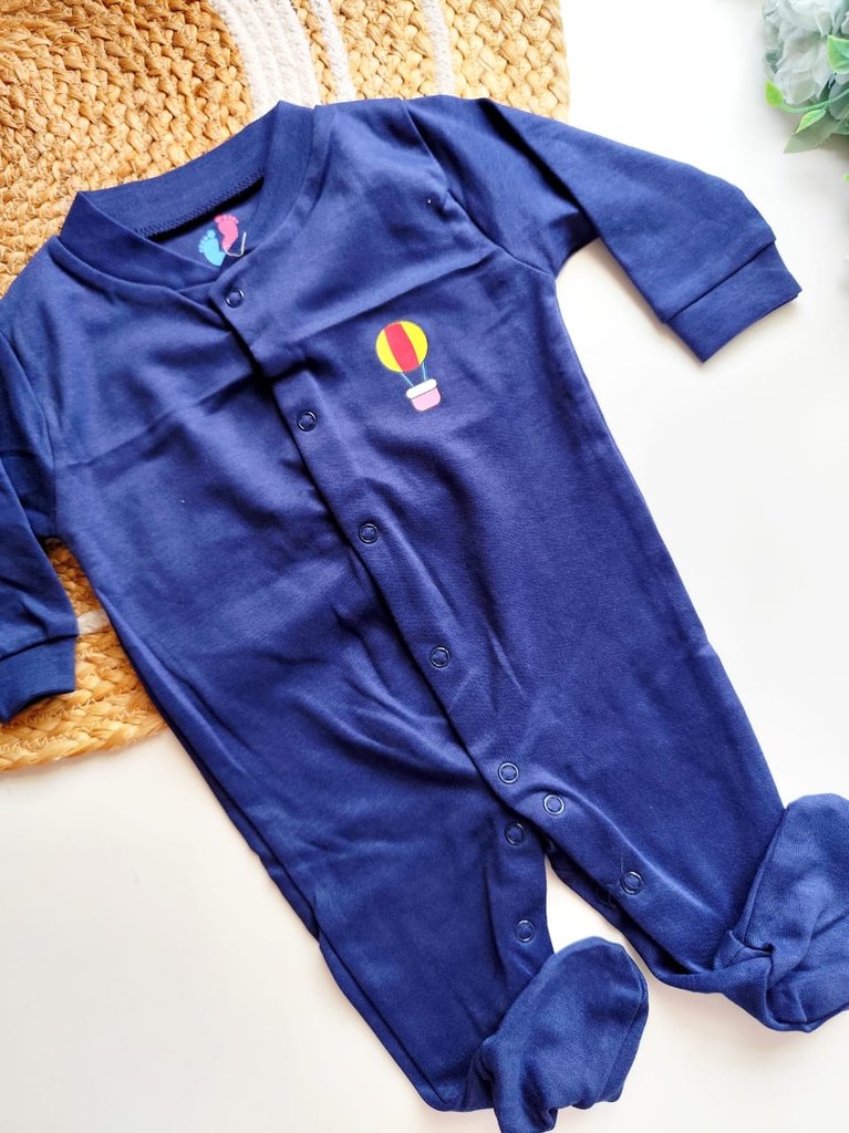 Jumpsuit - Navy Blue with Hot Air Balloon