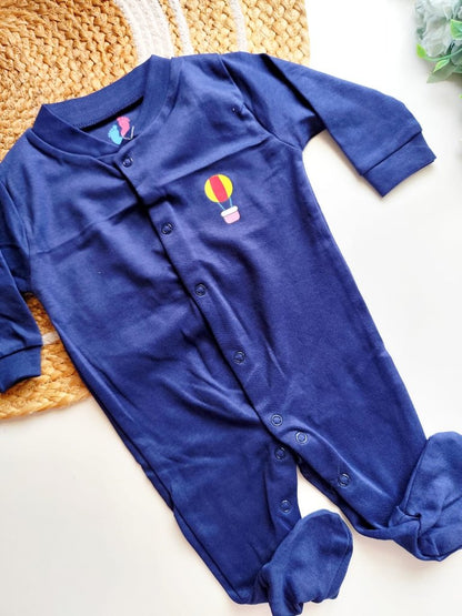 Jumpsuit - Navy Blue with Hot Air Balloon