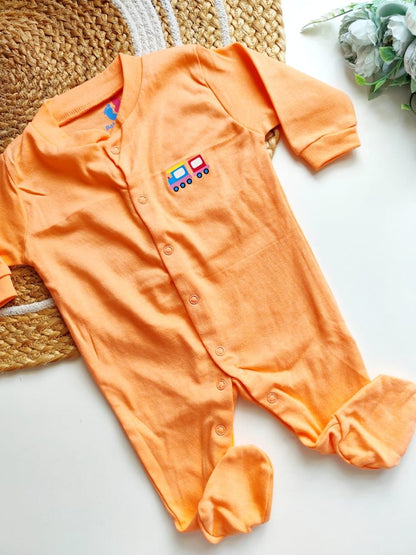 Jumpsuit - Peach Orange with Truck Print