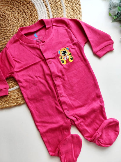 Jumpsuit - Pink with Teddy Bear Print