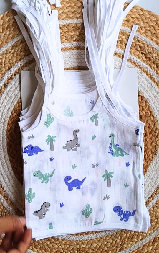 Muslin Knot Jablas (0 - 3 Months) - Dino Print image