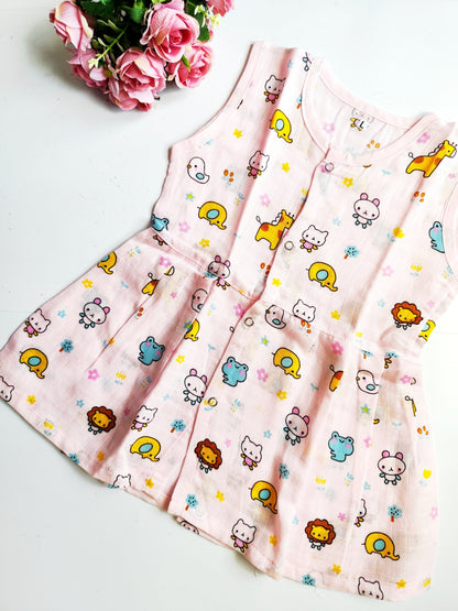 Colored Muslin Hip Cut Frocks image 3