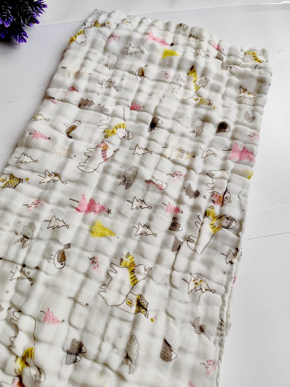 Muslin Colored Crinkled Bath Towel - Silver Grey Shade (50*100 cm) image 1