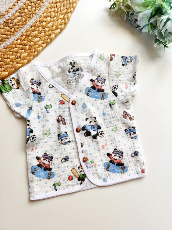 Crinkled Muslin Jablas - Sporty Panda