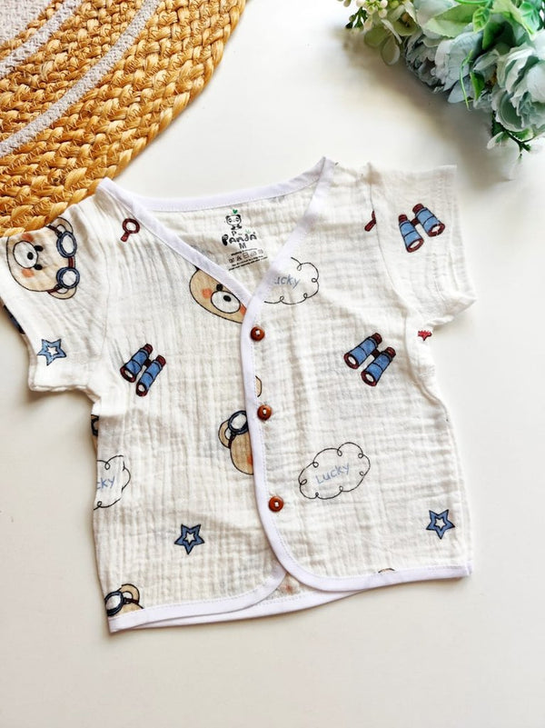 Crinkled Muslin Jablas - Little Explorer Bear