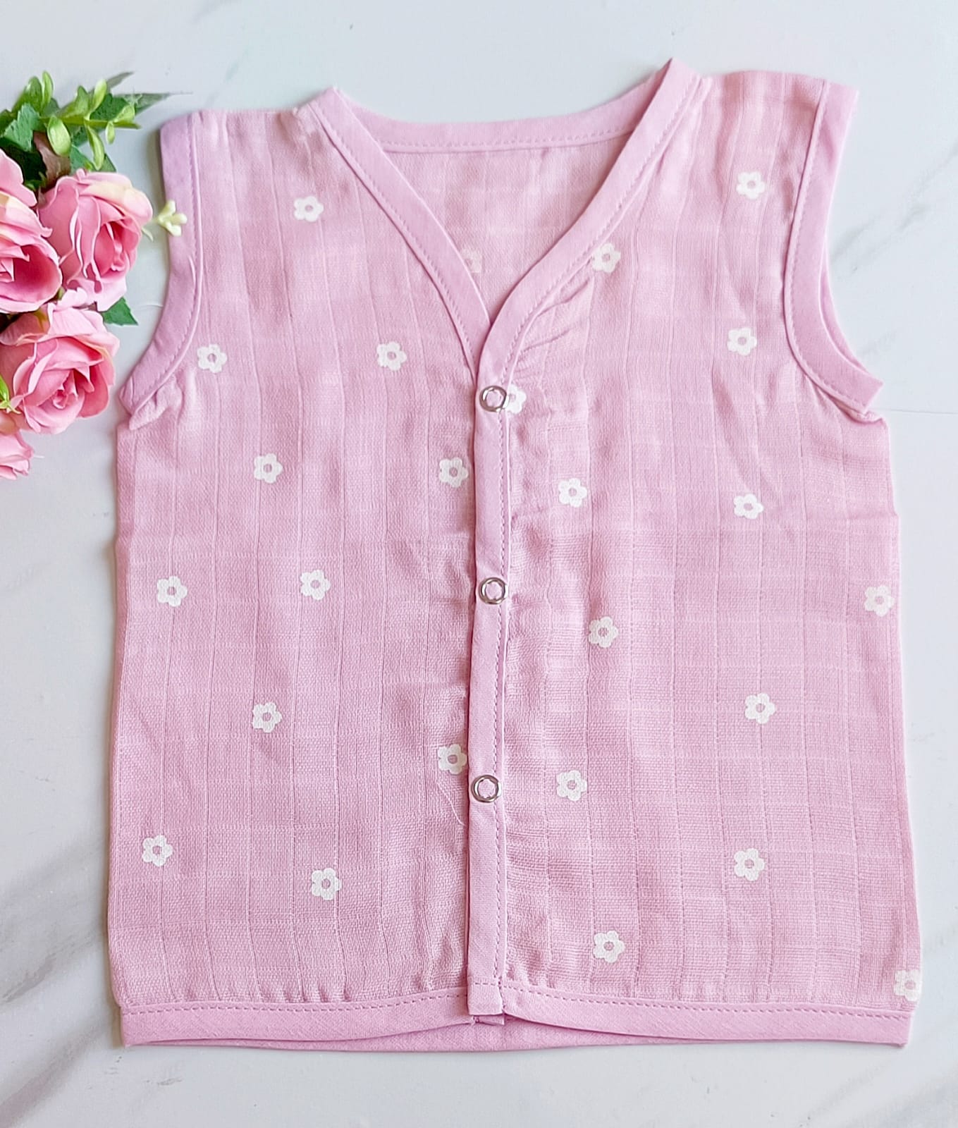 Muslin Colored Jablas - Pink Floral