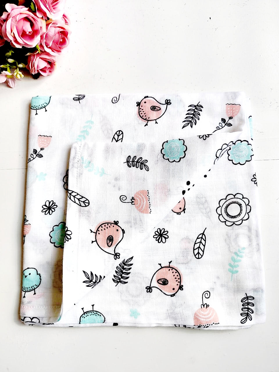Muslin Swaddle - Bird Print image 0