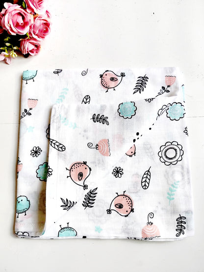 Muslin Swaddle - Bird Print image 0