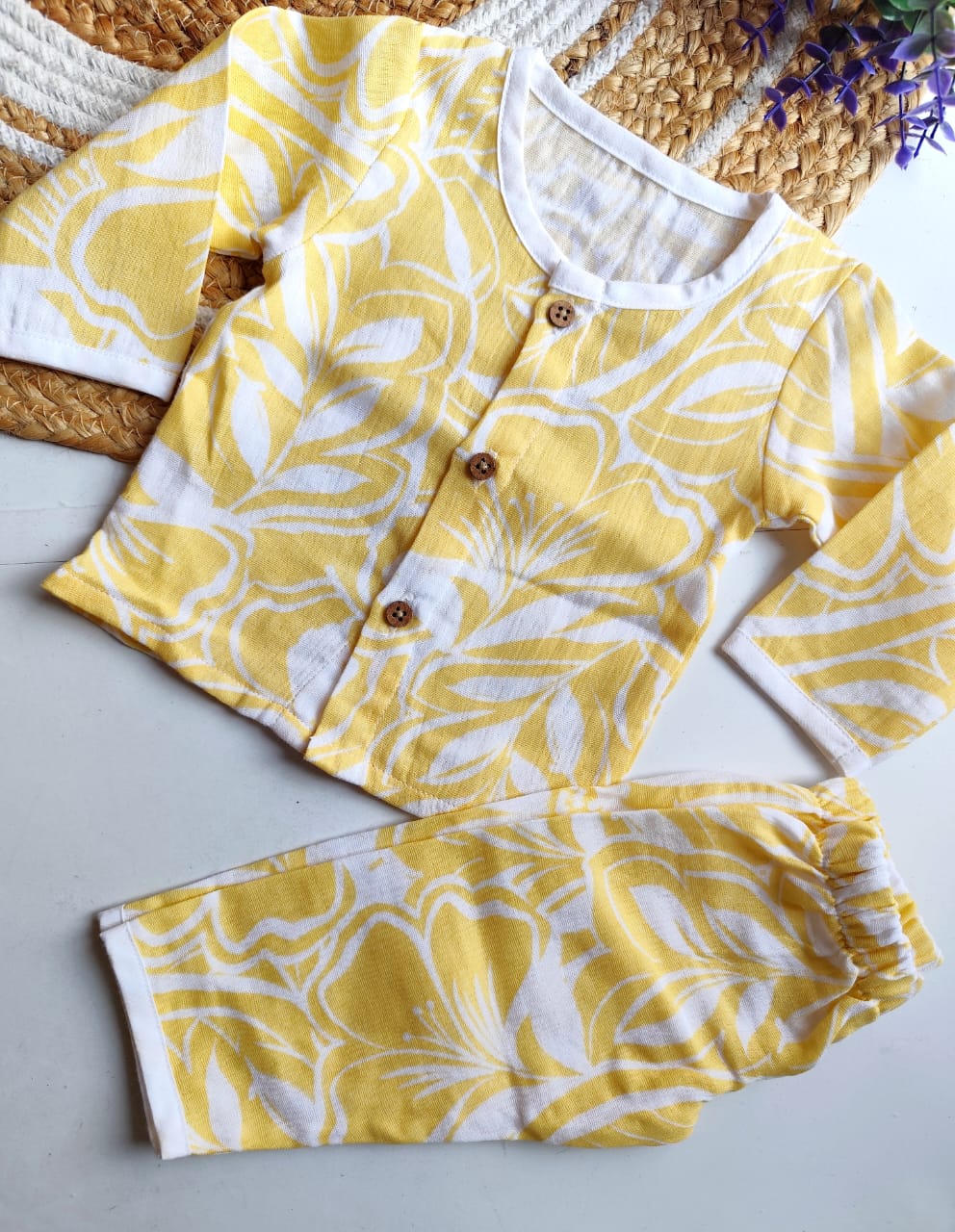 Muslin Premium Night Suits - Yellow (BUY 2 GET 1 FREE) image 0