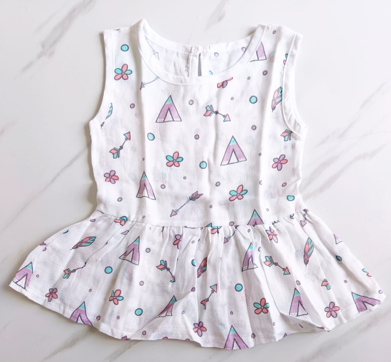 Muslin Back Button Frocks (0 - 6 Months) image 3