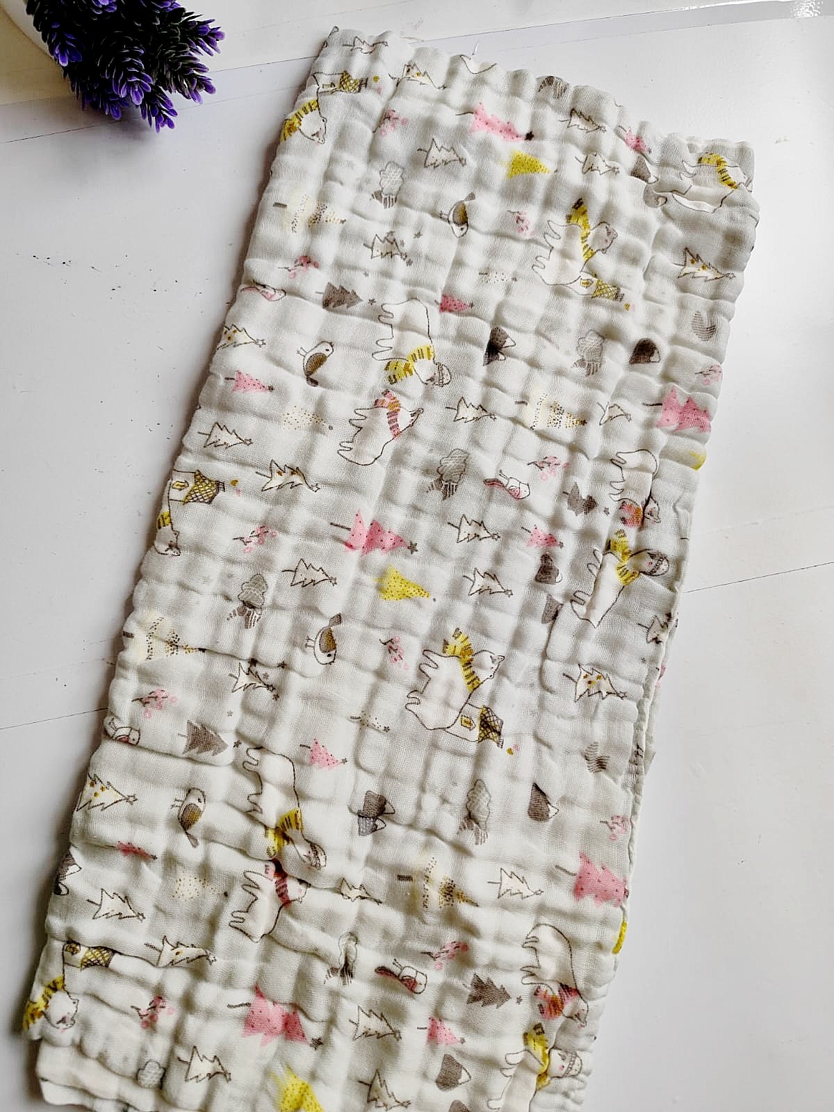 Muslin Colored Crinkled Bath Towel - Silver Grey Shade (50*100 cm) image 0