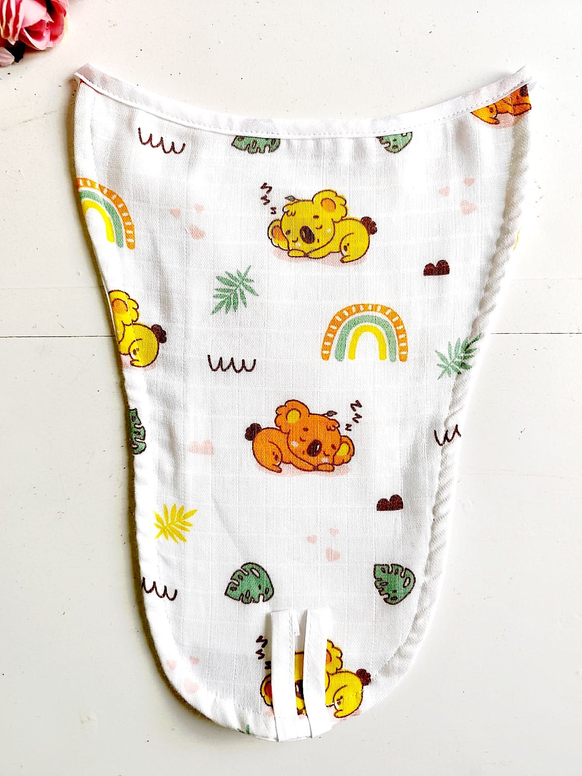 White Muslin Nappy - Koala Print (0 - 3 Months) - 5 Layered image 0