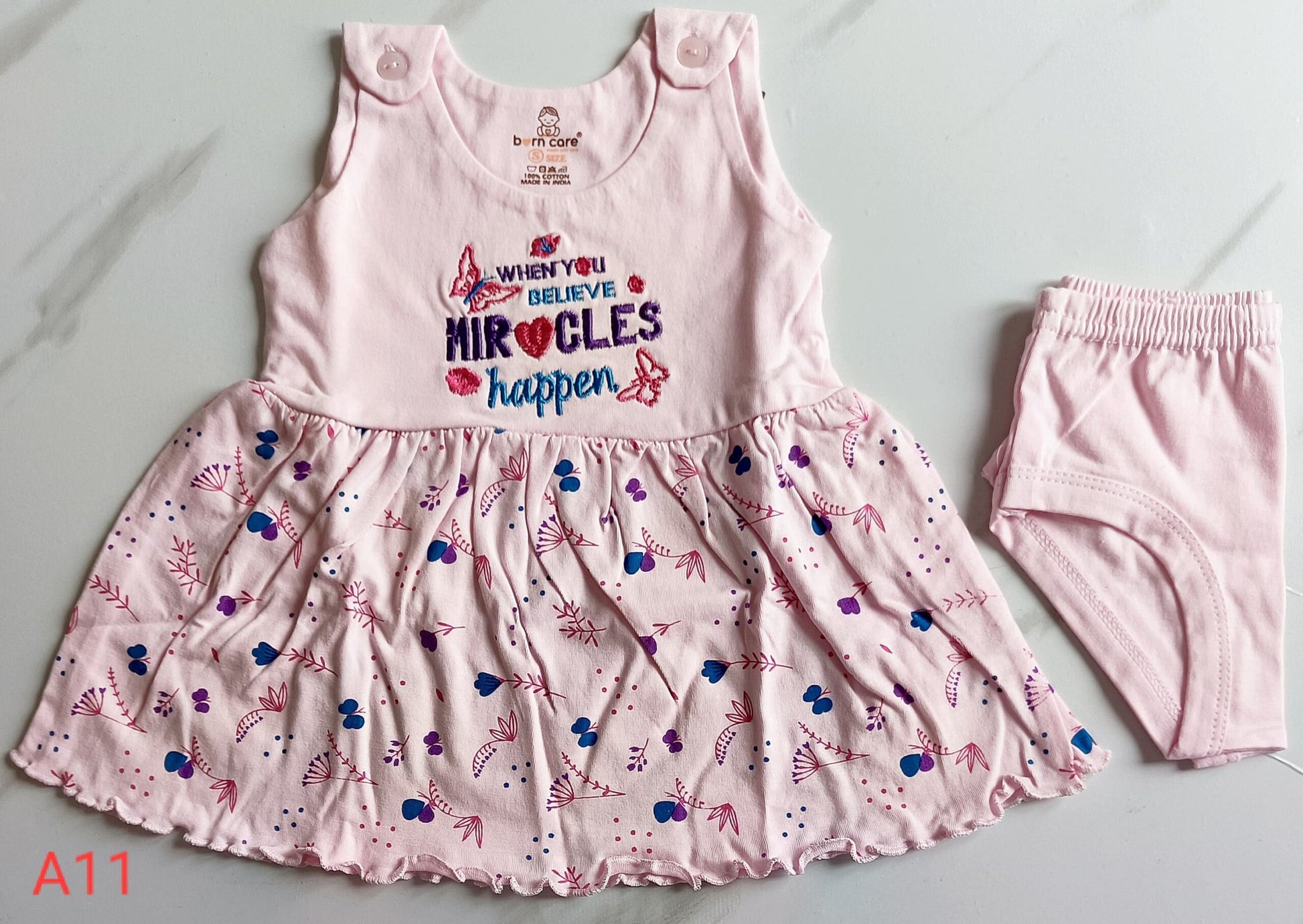 Shoulder Button Cotton Frock image 0