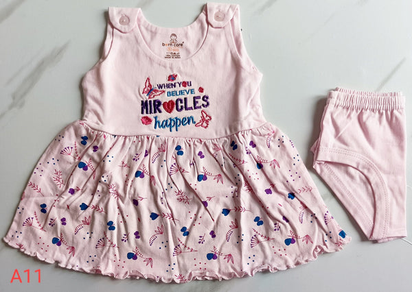 Shoulder Button Cotton Frock