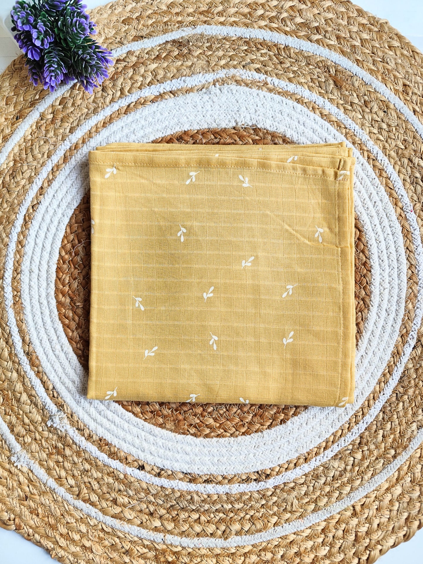 Muslin Colored Swaddle - Mustard image 1