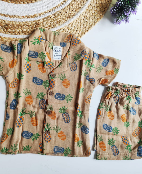 Pineapple Print Muslin Co Ord Set