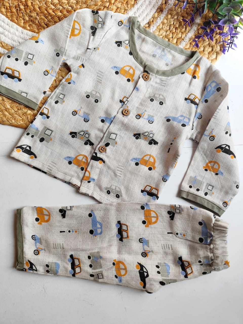 Muslin Premium Night Suits - Cars Print (BUY 2 GET 1 FREE) image 0