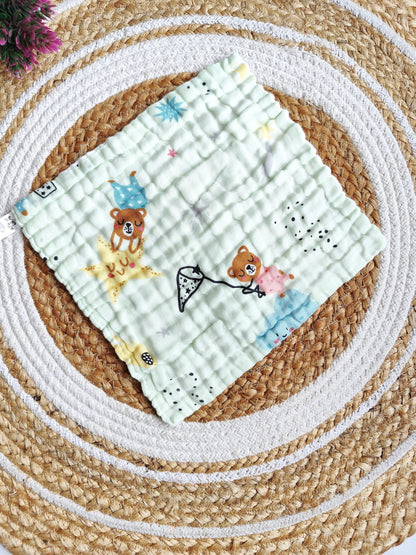 Muslin Colored Wipes - Crinkled 6 Layered - Green image