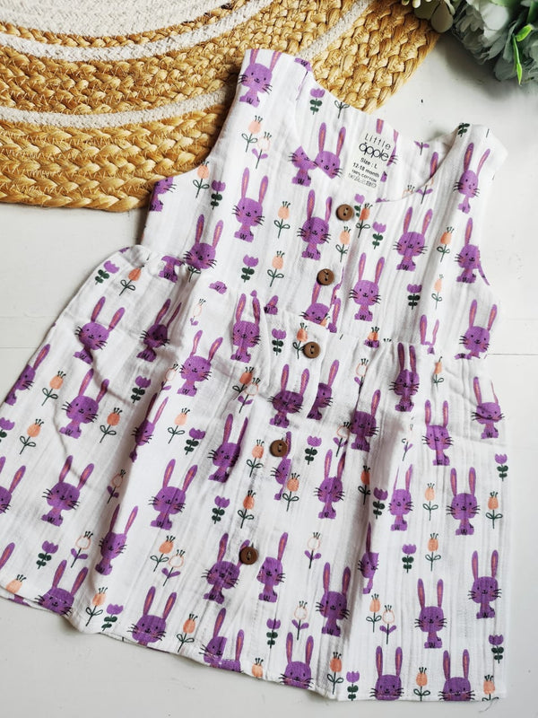 Muslin Frock - Bunny Print
