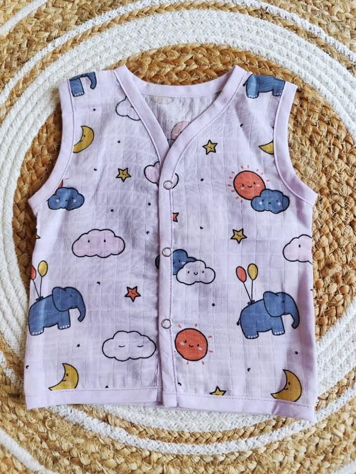 Muslin Colored Jablas - Lilac Printed