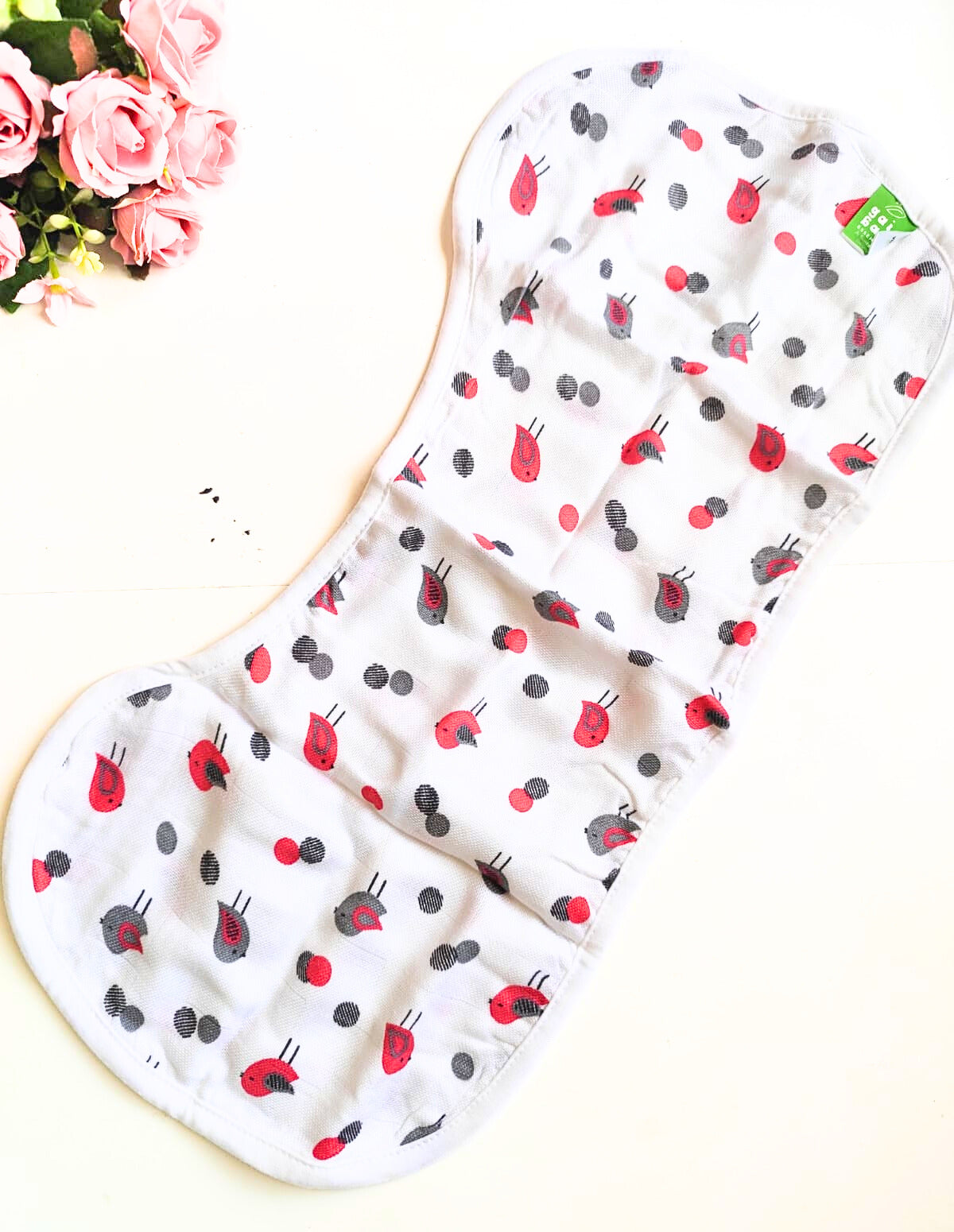 Bamboo 2 Layered Muslin Burp Cloth - Bird Print image 0