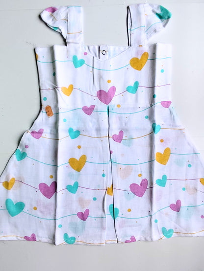 Muslin Strap Frocks - Heart Print, 12 - 18 M image