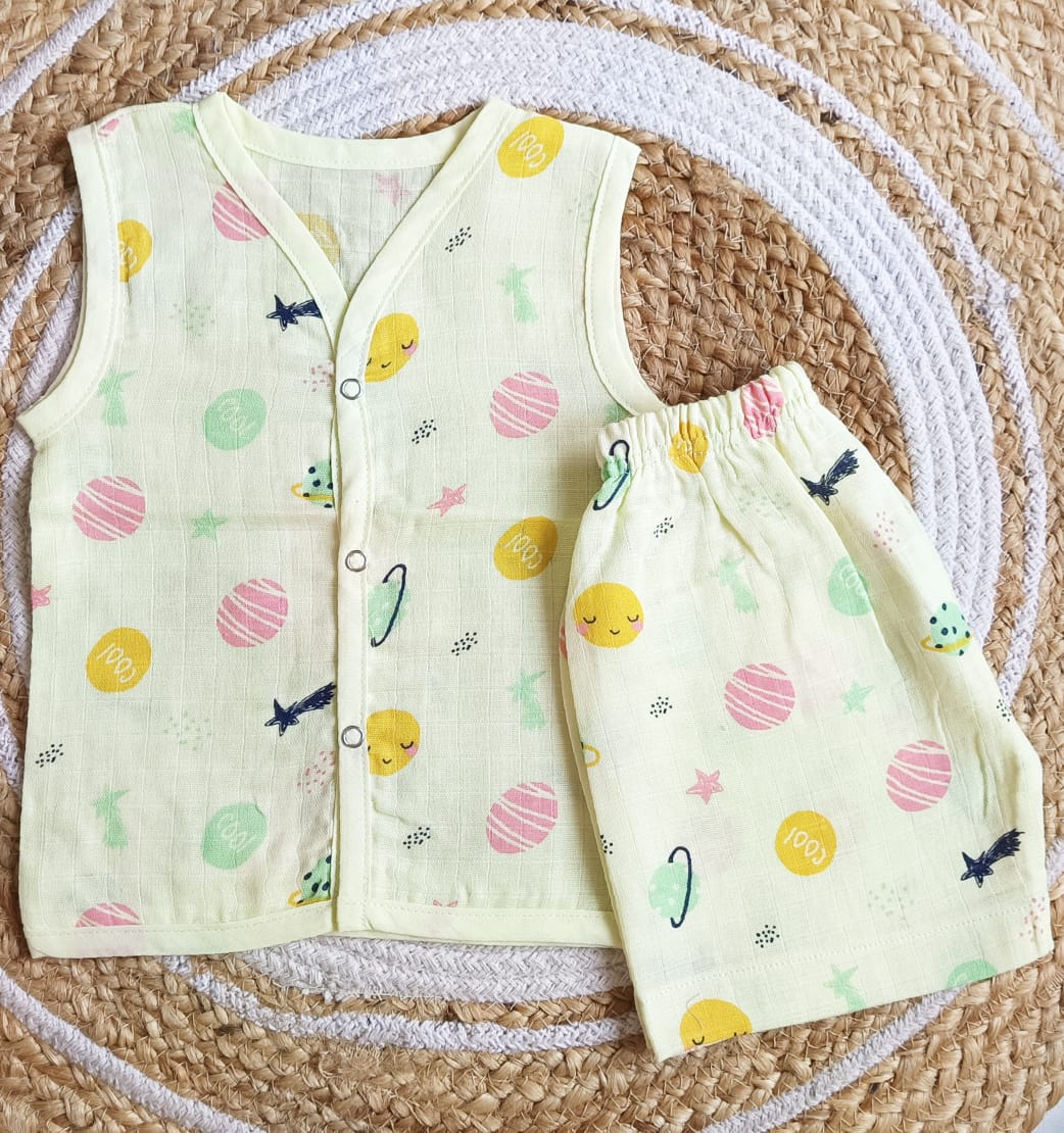 Muslin Colored Co-Ord Sets - Yellow image 0