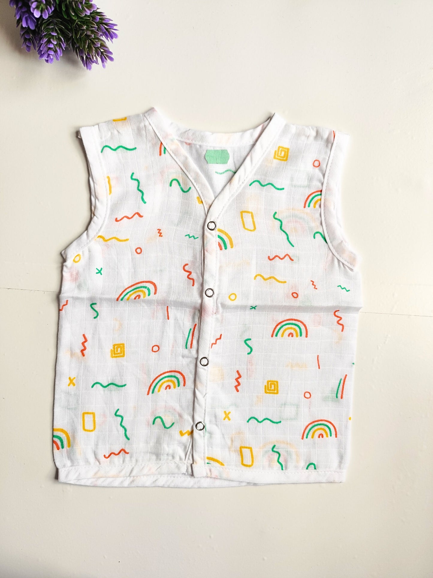 Muslin White Printed Jablas (6 - 9 Months) image 6