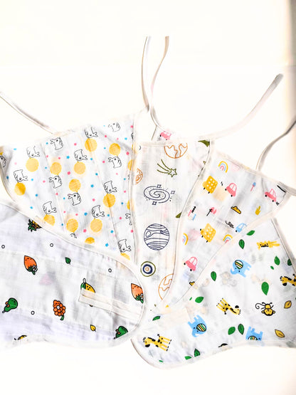 Pack of 5 Two Layered Muslin Nappies (Affordable Range) - Random Prints (0 - 3 Months) image 1