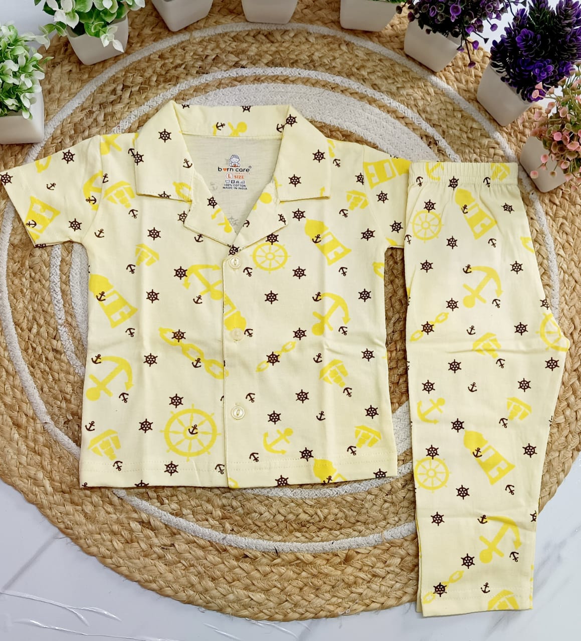 Unisex Cotton Half Sleeves Night Suit image 2