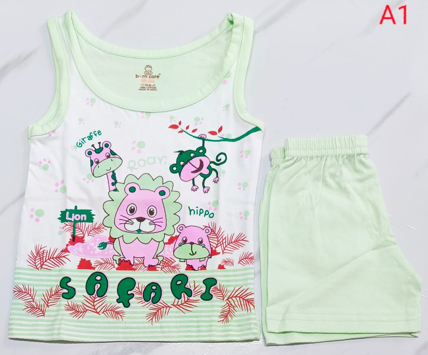 Cotton Jabla with Trouser Set - Animals Print image 1