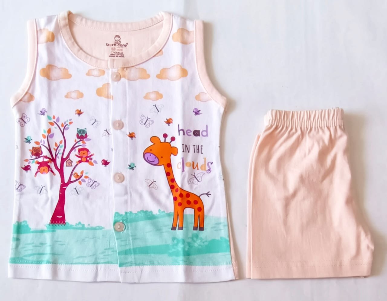 Cotton Jabla with Trouser Set - Giraffe Print image 1