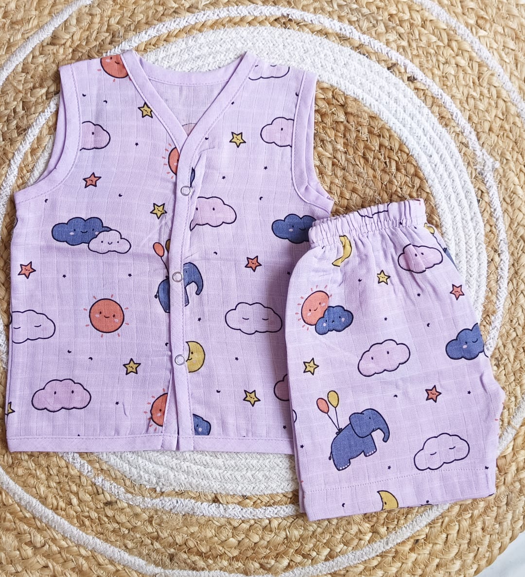 Muslin Colored Co-Ord Sets - Lilac image 0