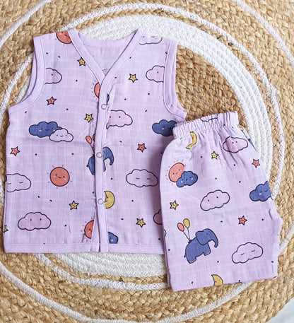 Muslin Colored Co-Ord Sets - Lilac image 0