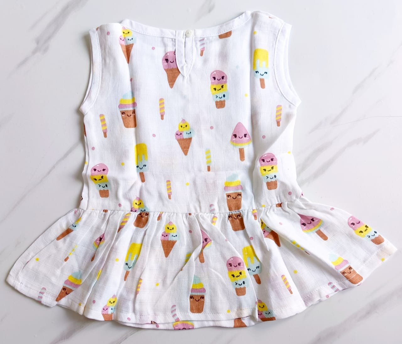 Muslin Back Button Frocks (0 - 6 Months) image 0