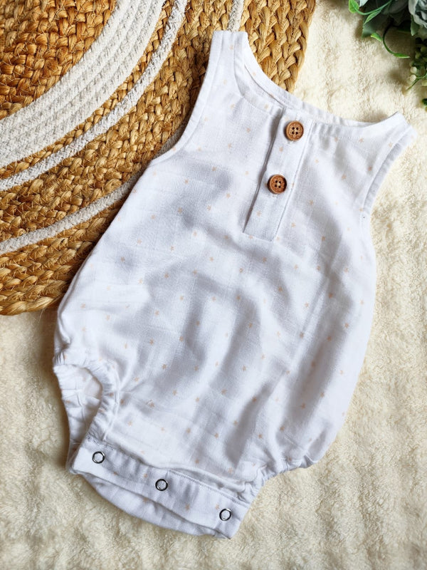 Muslin Printed Rompers - Star Print (0 - 3 Months)