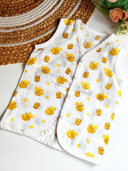 Muslin Button Jablas - Honeybee