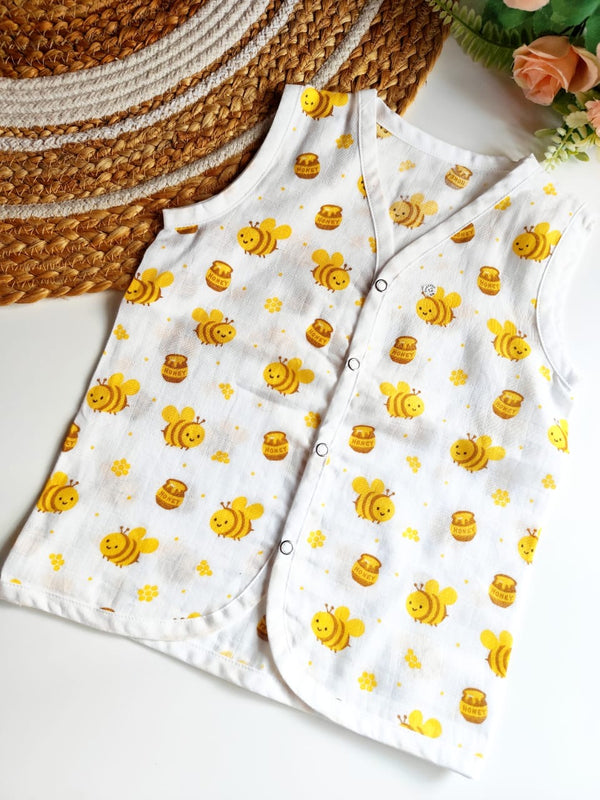 Muslin Button Jablas - Honeybee