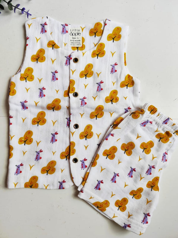 Trees Print Double Layer Muslin Co Ord Set