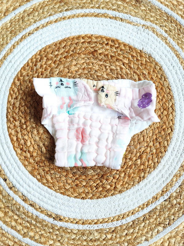 Colored Muslin Crinkled Nappies