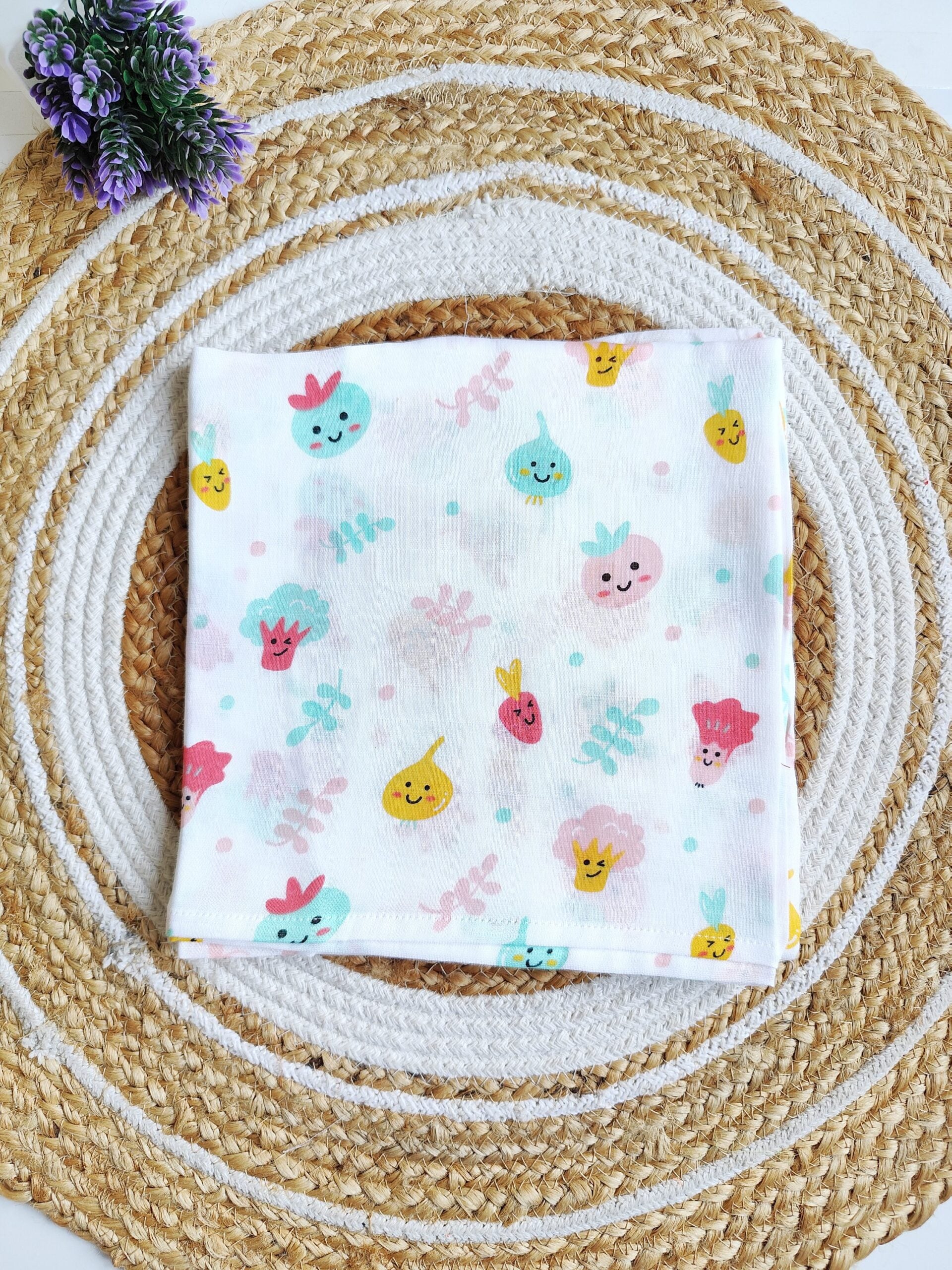 Muslin Swaddle - Vegetable Print image 1