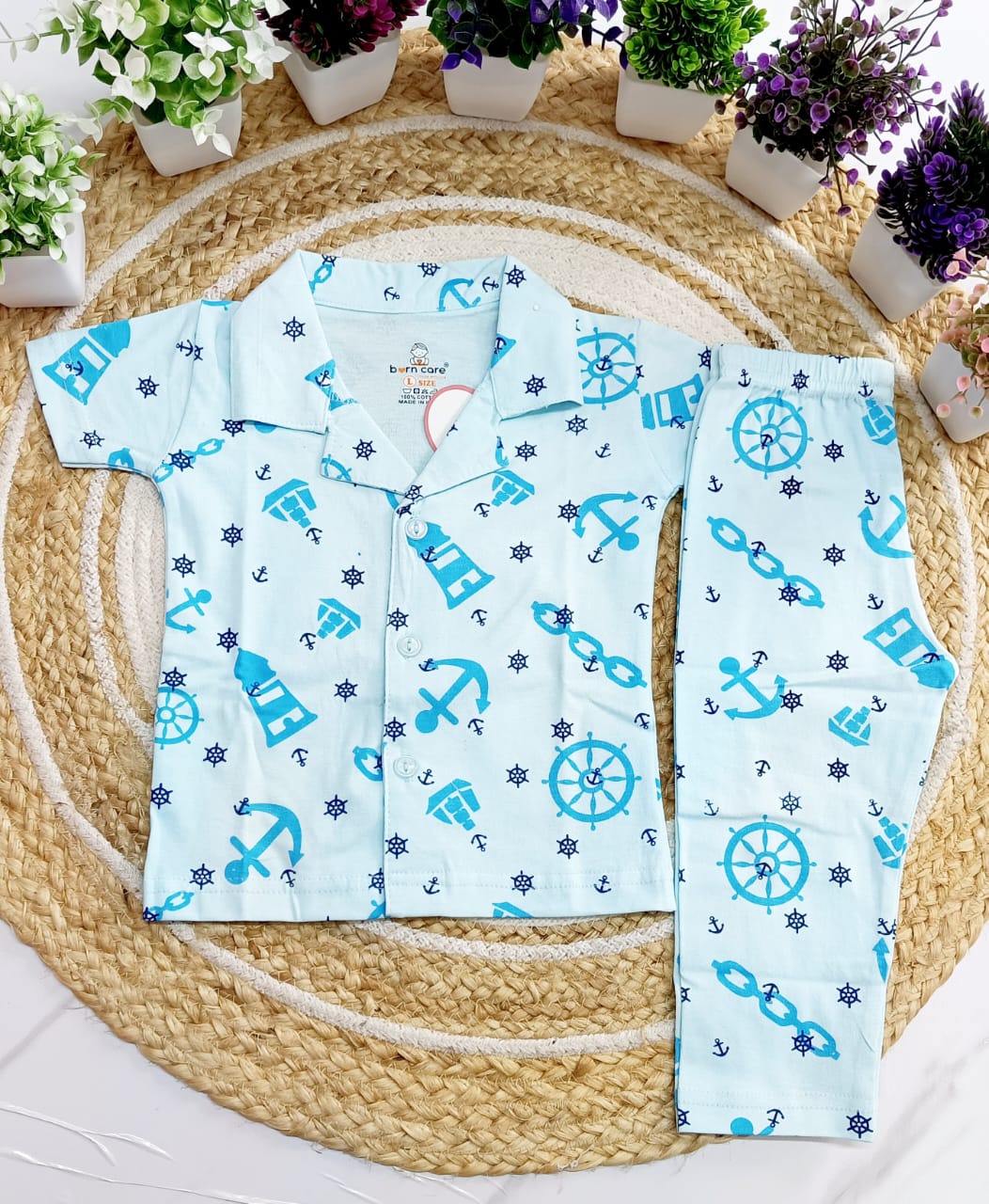 Unisex Cotton Half Sleeves Night Suit image 3