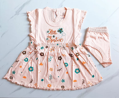 Floral Cotton Cap Sleeve Frock image 1