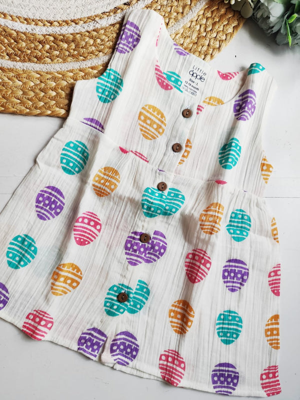 Muslin Frock - Eggs Print