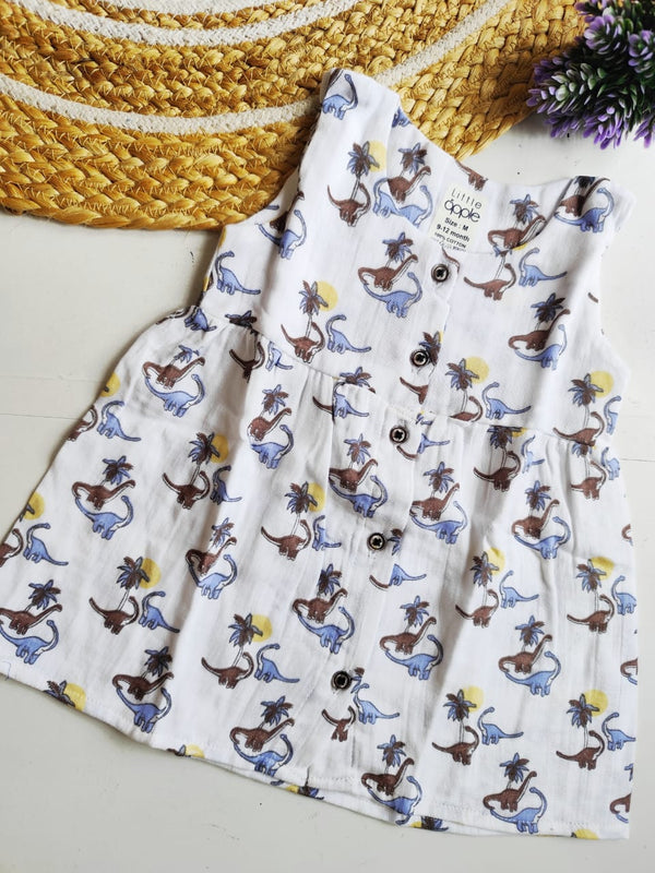 Muslin Frock - Dino Print