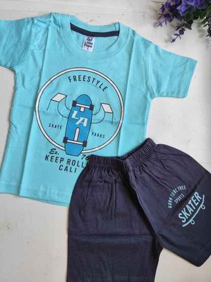 FreeStyle Print Top &amp; Bottom Set - Blue image 0