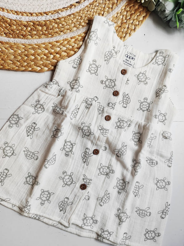 Muslin Frock - Turtle Print
