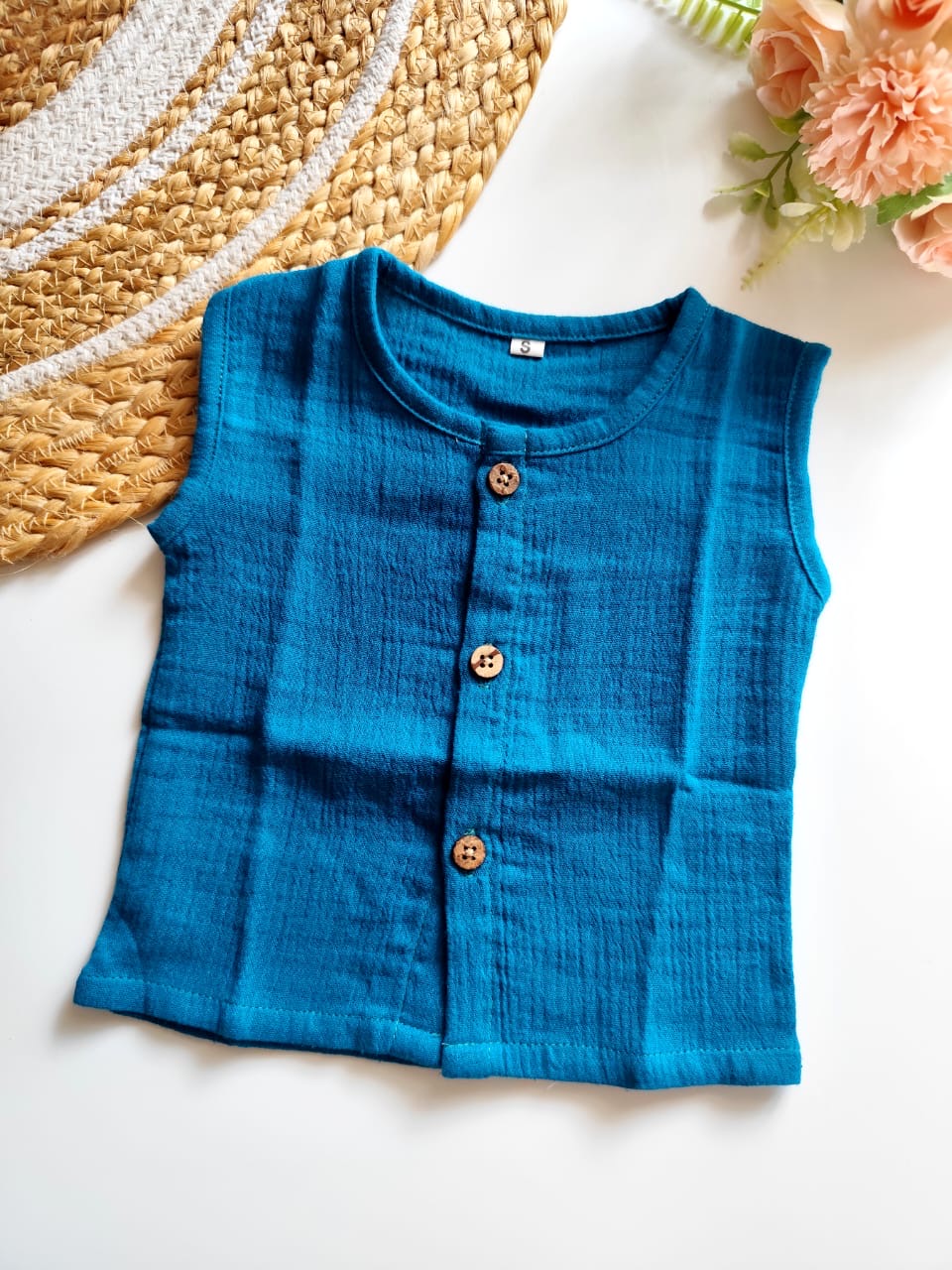 Muslin Jabla - Teal Blue