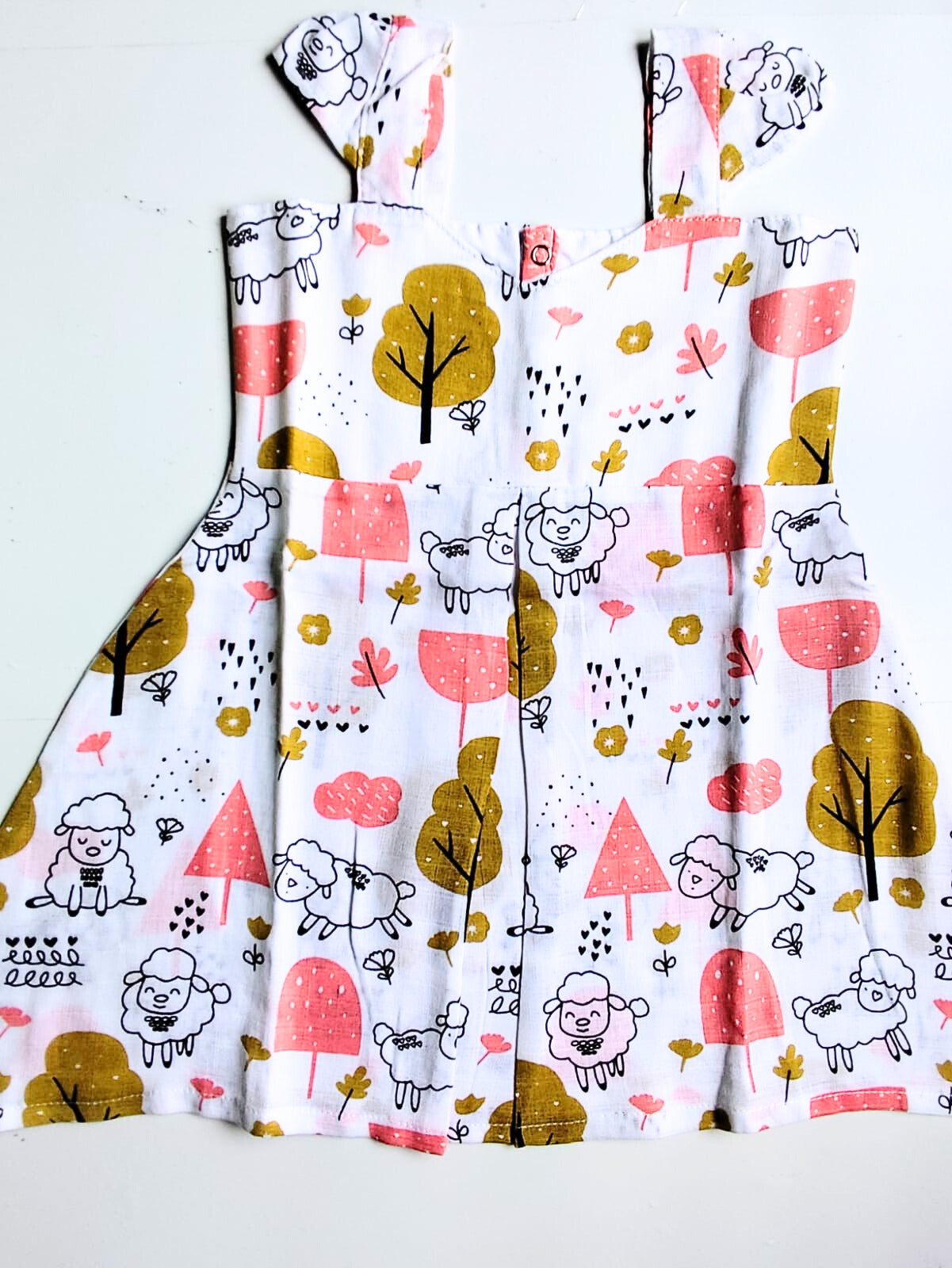 Muslin Strap Frocks - Sheep Print, 12 - 18 M image